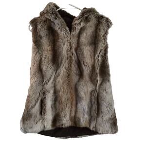 EUC Kristen Blake Hooded Vest, Reversible, S